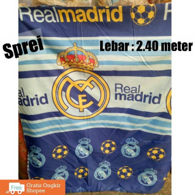 BAHAN KAIN SPREI MOTIF BOLA /REAL MADRID / BEDCOVER MOTIF BOLA / SELIMUT MOTIF BOLA