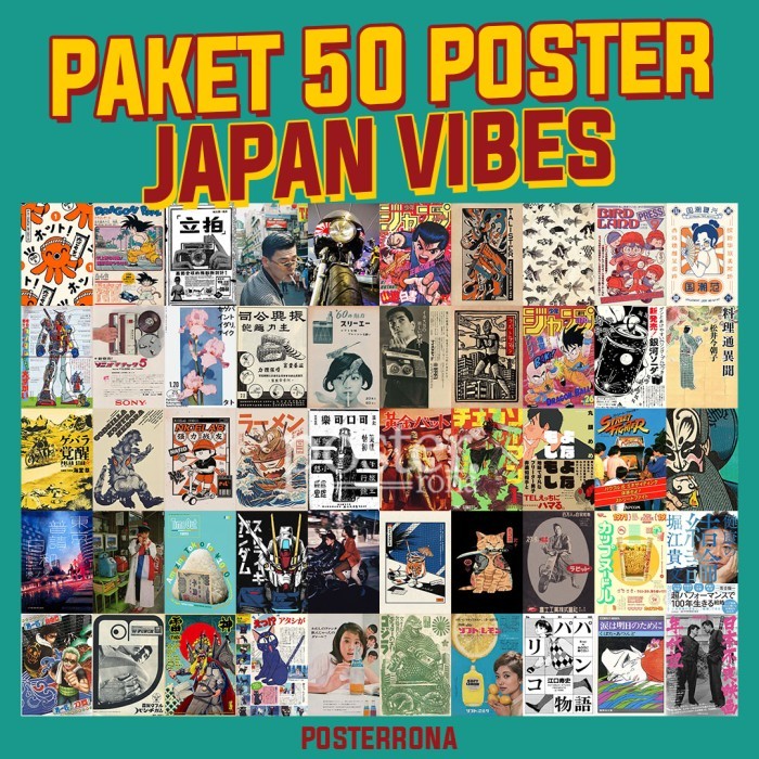 [50 PCS] POSTER IKLAN JADUL VINTAGE RETRO SERIES - JAPAN, A5 SIAP TEMPEL