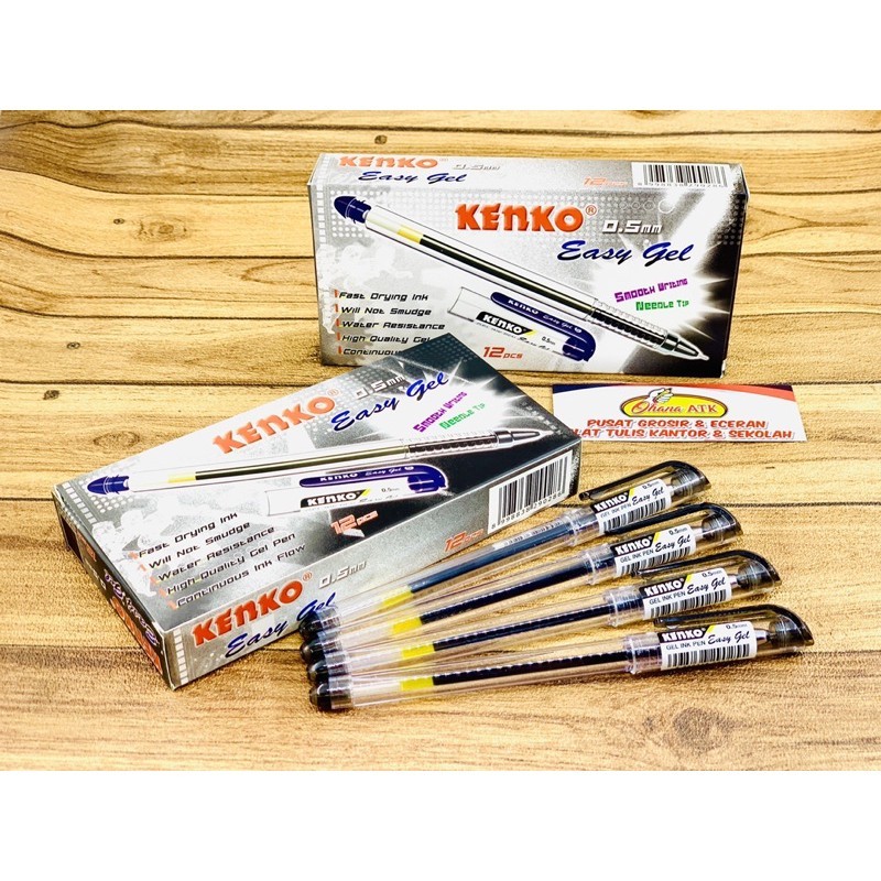 

(1Pak) Pulpen / Gel Pen Kenko Easy Gel 0,5 mm / lusin 12pcs