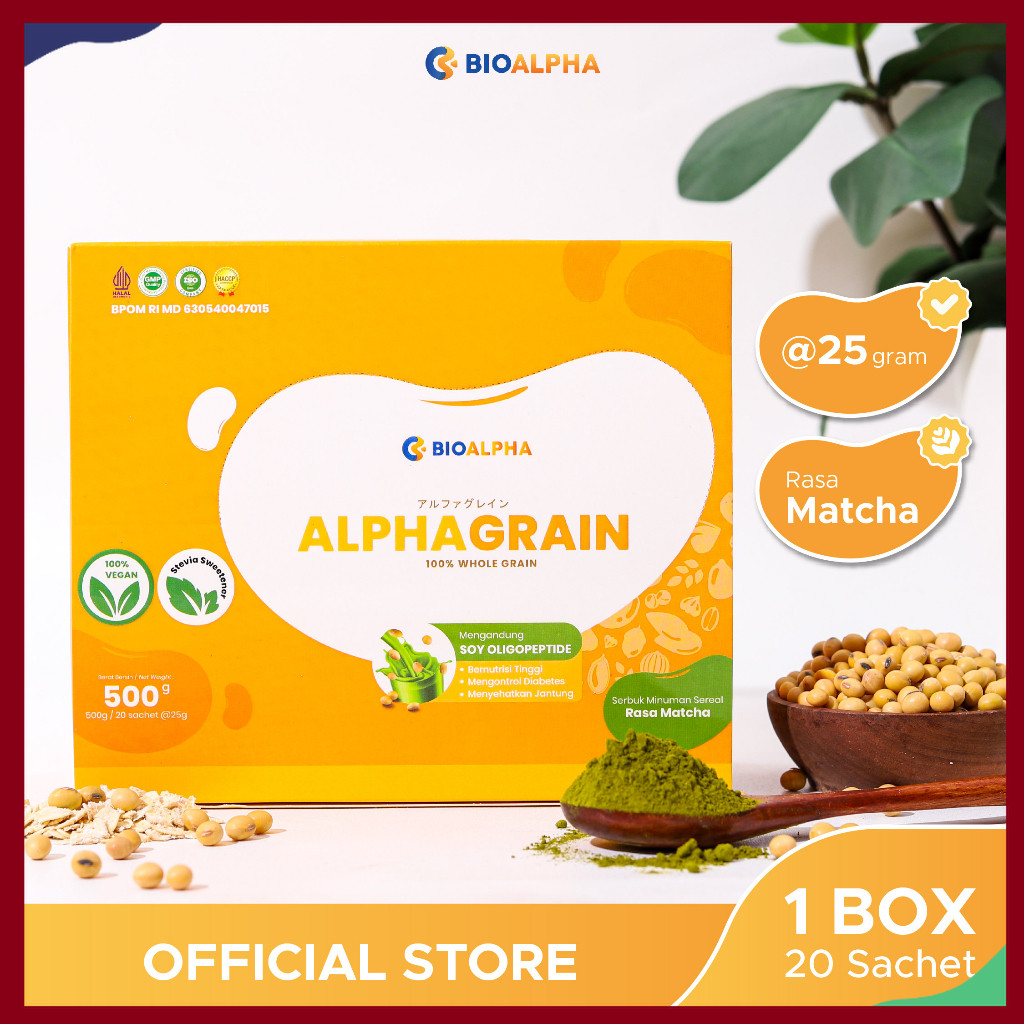 

Alphagrain isi 20 Sachet: Minuman pengganti makan & camilan untuk diabetasi Rasa Matcha Antonwarman1 store