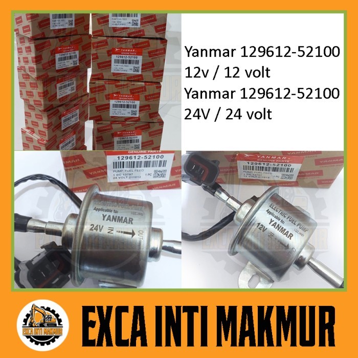 Yanmar Pompa Solar Electric Fuel Pump 12V & 24V Yanmar 129612-52100 12 Volt dan 129612-52100 24 Volt