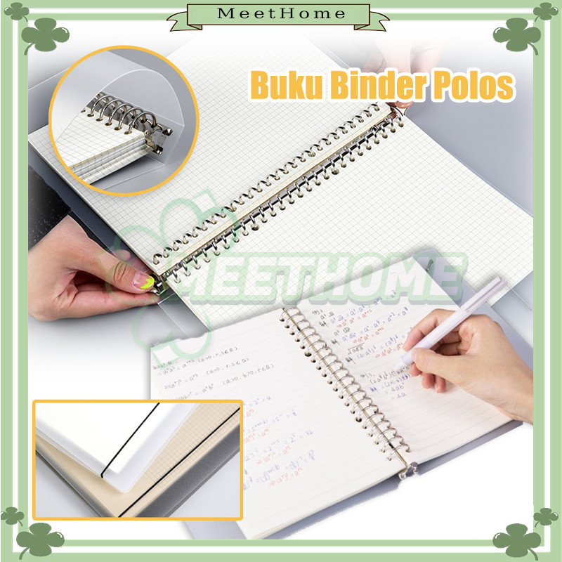 

Notebook Ring Spiral Transparant Cover/Pembatas Binder Warna Pastel/Loose leaf B5 A5 Isi 60 lembar Refill Kertas Binder