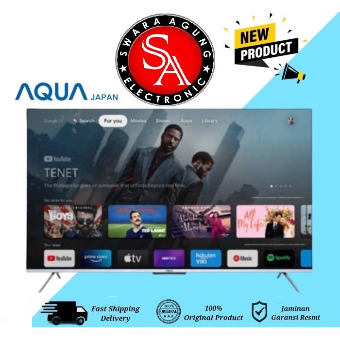 HQLED Google TV 55 Inch AQUA Type : AQT55P750UX Android (Khusus Medan)