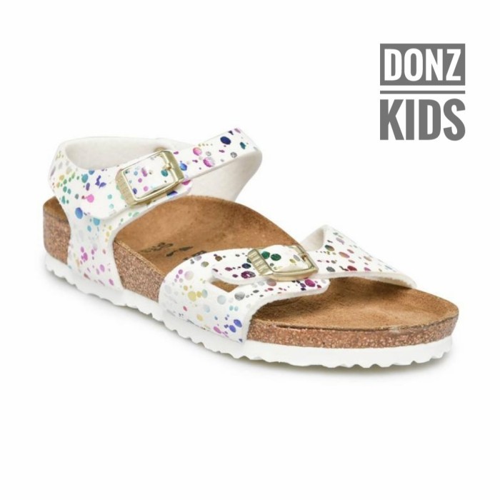 Birkenstock Kids Rio Synthetic Sandal Anak perempuan– Confetti White