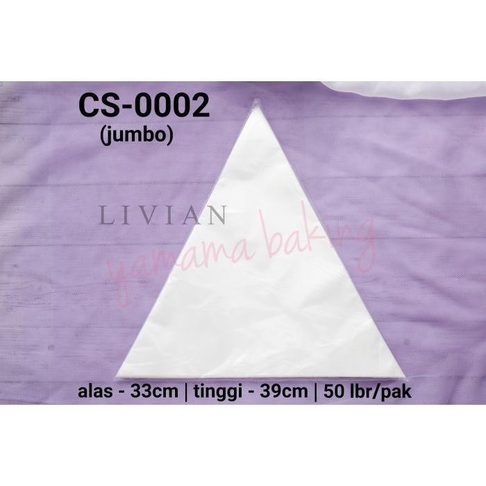 

lv CS-0002 Plastik segitiga pipping piping bag buttercream jumbo 50