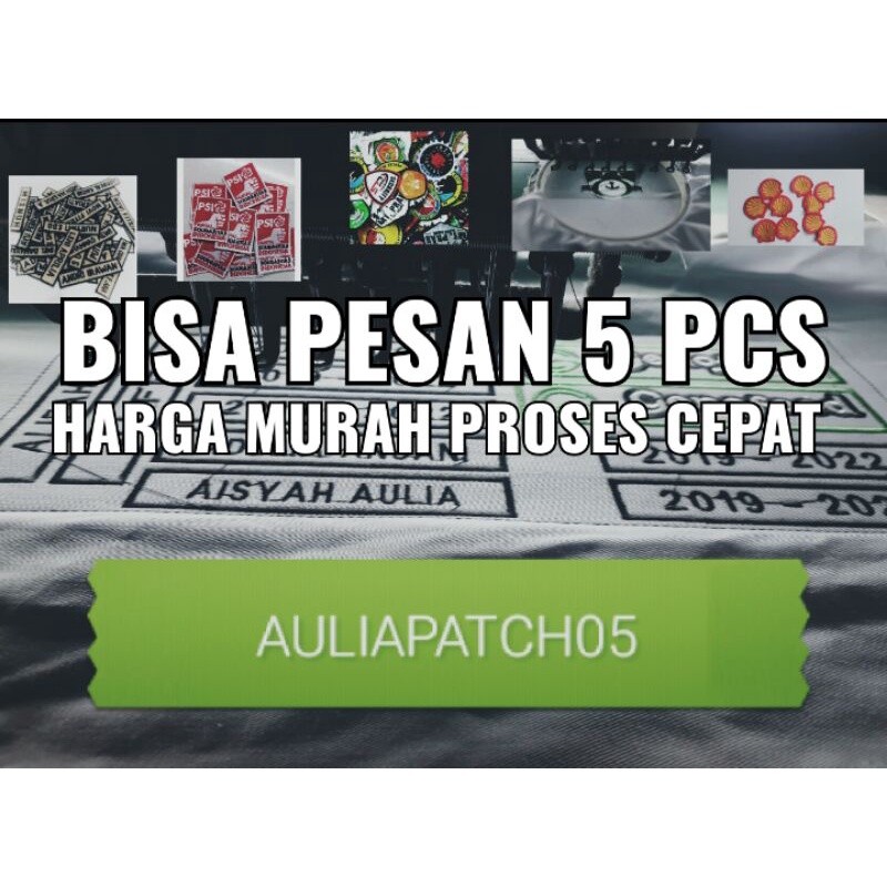 Bordir LOGO CUSTOM / LOGO BORDIR PATCH / LOGO BRAND / EMBLEM PESAN LOGO SENDIRI MIN 5 PCS