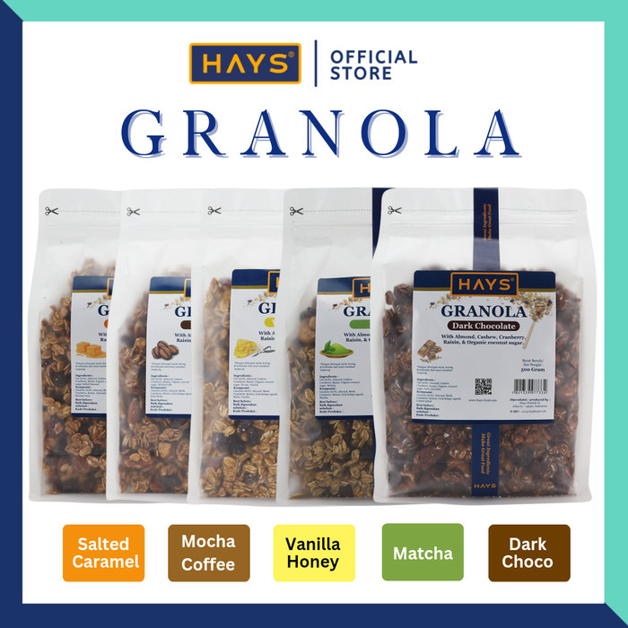 

HAYS - Granola All Variant 500 Gram Almond Mede Cranberry Raisin - MATCHA