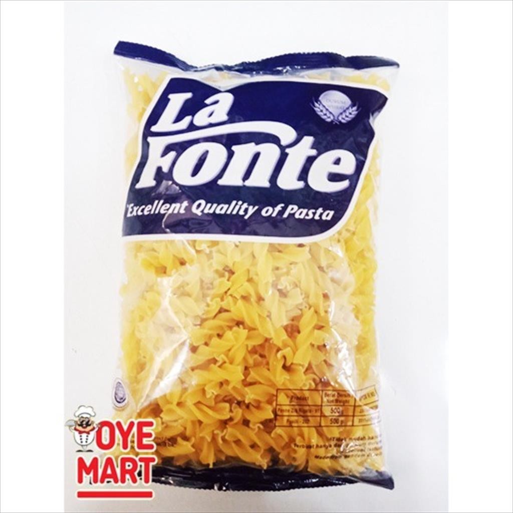 

LA FONTE PASTA FUSILLI NO.202 500GR/PASTA BENTUK SPIRAL / PASTA