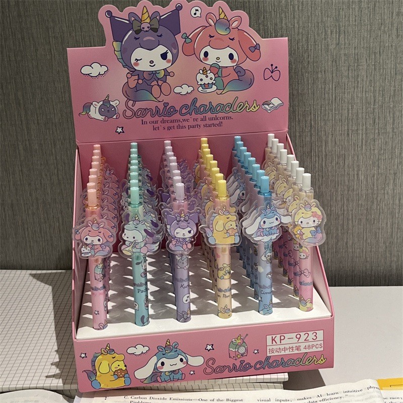 

[Hercyna]Bolpen Sanrio Gel Pen Ballpoint 0.5mm Tinta Hitam Cinnamoroll Pompurin Pochacoo Hello Kitty Melody Kuromi