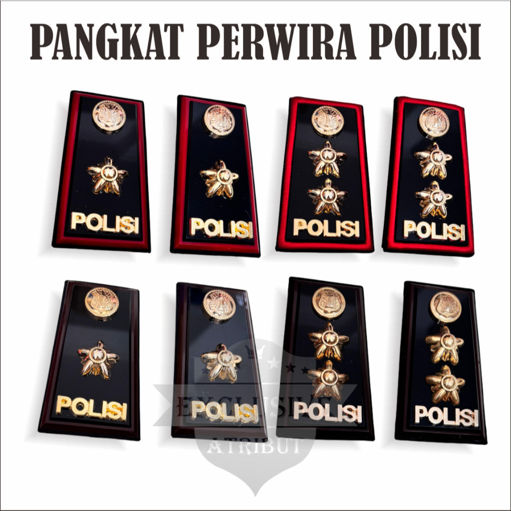 ATRIBUT POLRI PANGKAT PDH POLRI IPDA IPTU AKP KOMPOL AKBP KOMBES LIS HITAM DAN MERAH  Perlengkapan P
