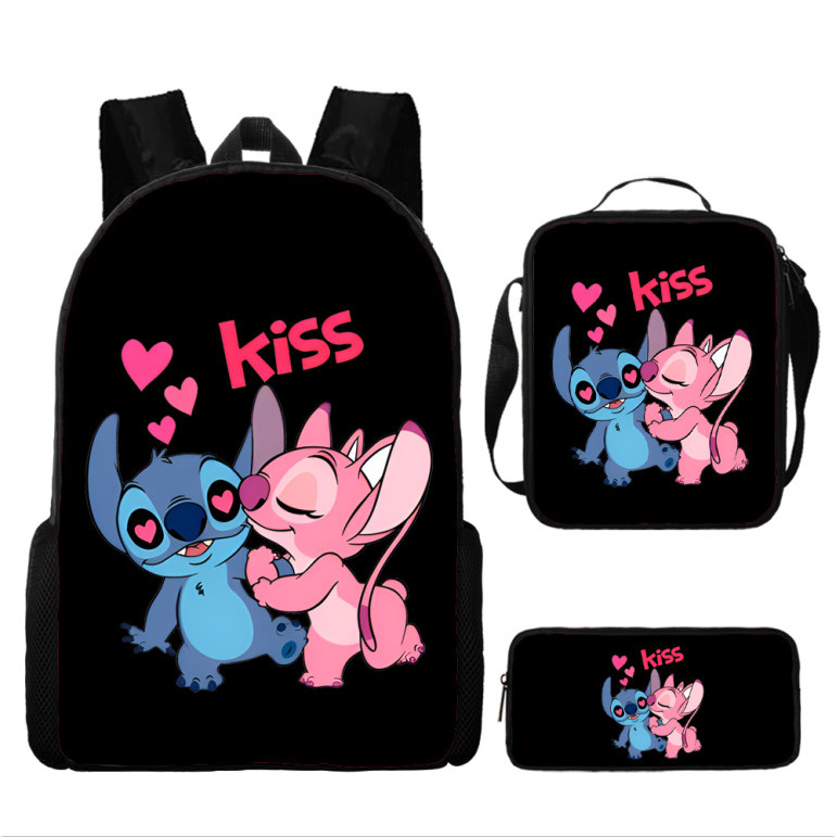 

Disney 3pcs/Set Lilo & Stitch School Backpack Pencil Case Shoulder Bag Fashion Cartoon Print Children Student Travel Bags Gift