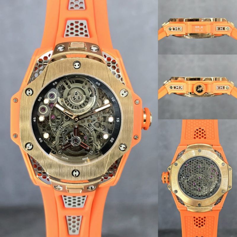 JAM TANGAN PRIAMEWAH HUBLOT BIG BANG SR-A ORANGE AUTOMATIC SWISS