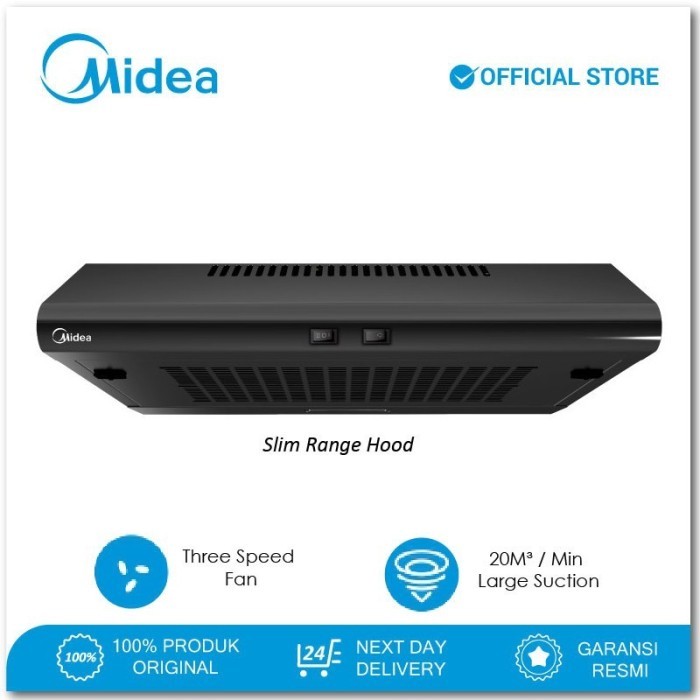 Midea MCH-60MF1-B Cooker Hood 60cm - Black