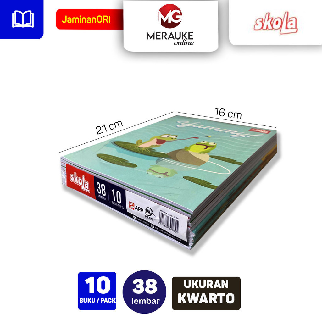 

HJK Buku Tulis Skola 38 Lembar (1 Pack Isi 10 Buku)