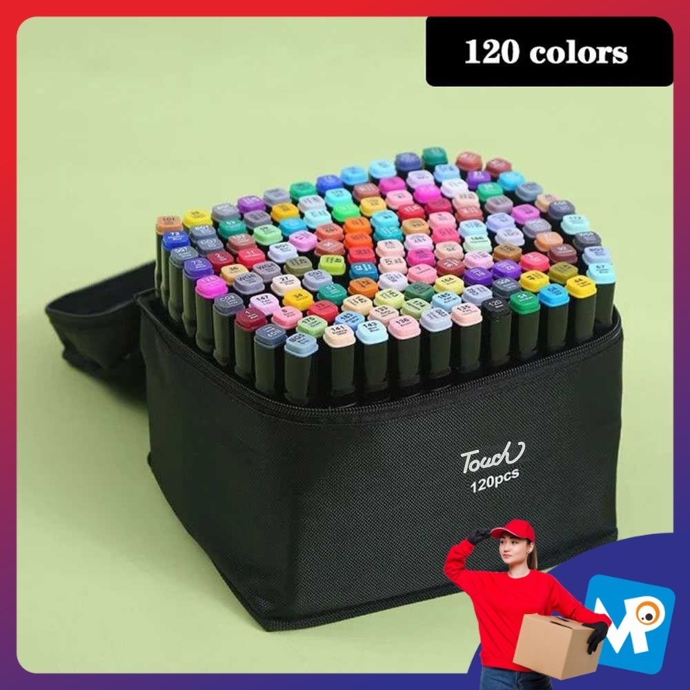 

Touch Spidol Dual Side Fine Art Brush Art Marker Set 120 Warna - CY-006