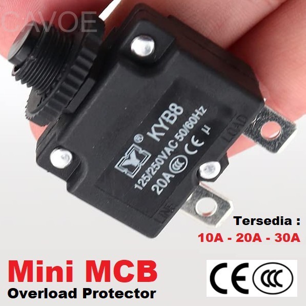 AC DC Resettable Fuse 10A 20A 30A Overload Protector Push Button MCB