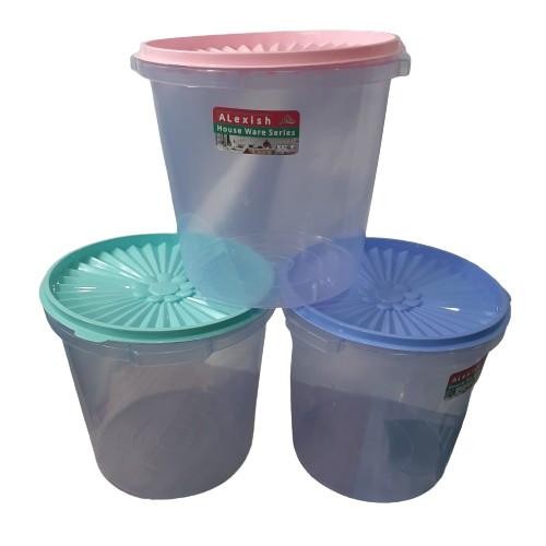 (3 Pcs ) Toples Kerupuk 16 Liter 10L Dan 5 Liter Plastik Besar Toples Peyek Kedap Udara Wadah Makana