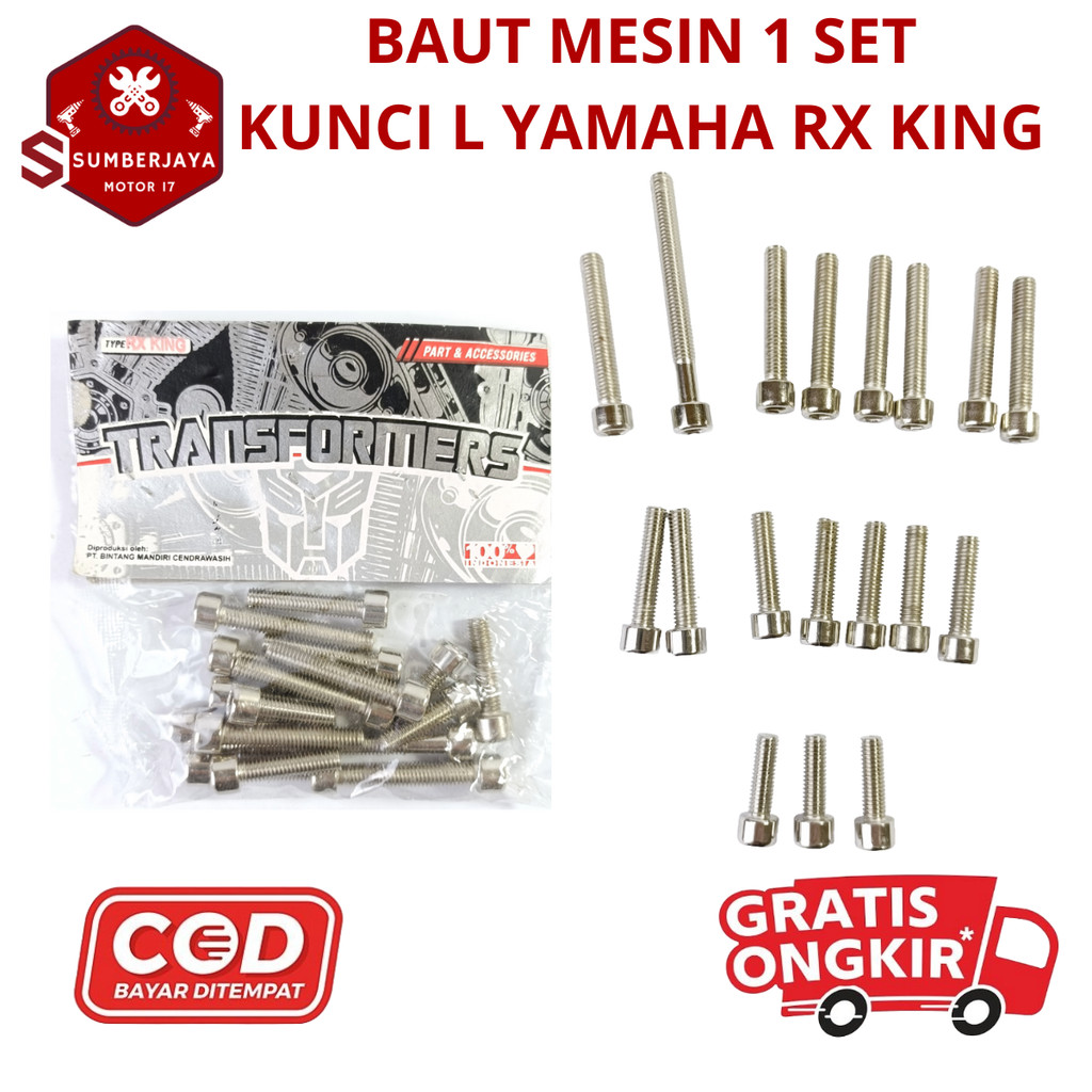 Baut Mesin Kunci L RX King / Baut Blok Mesin Motor Yamaha RX King Kunci L Original