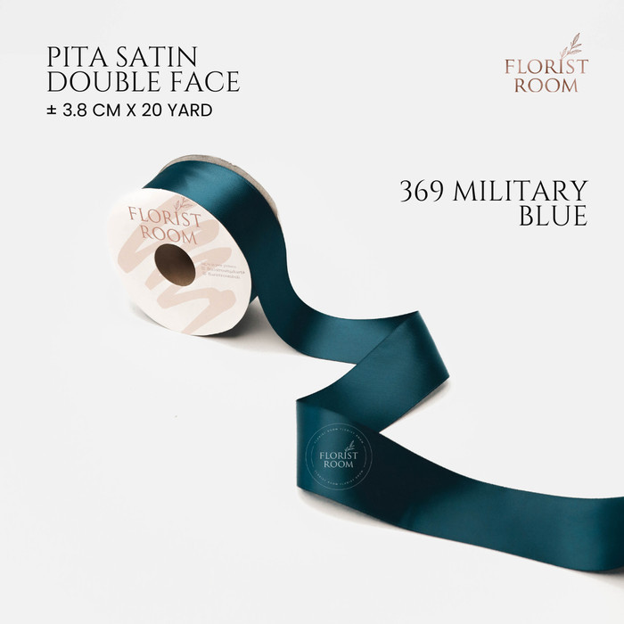 

PROMO MurMer~ Pita Satin Double Face Blue Series ±3.8cm x 20yard - 369MilitaryBlue