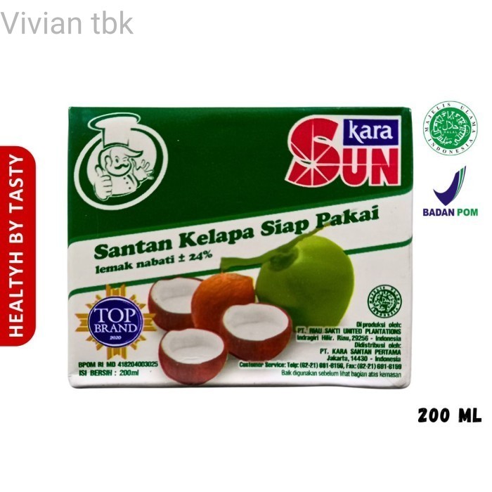 

vv Sun Kara Santan Kelapa 200ml Santan Kelapa Kotak Siap Pakai 200 ml - SunKara200ml