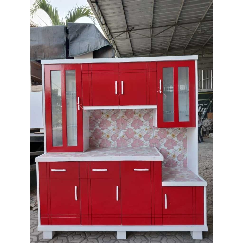 lemari sayur 4pintu / lemari dapur / kitchen set rak piring 4 pintu