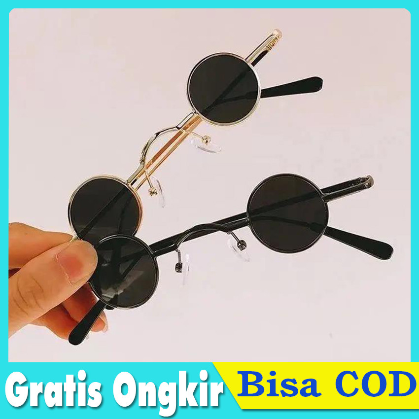 Kacamata boboho Hitam Bulat / Kacamata Wanita Bulat Kecil Fashion Korean Style Kaca Mata Simple Unis