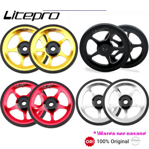 Litepro 2 Pcs Easy Wheel Seli Sepeda Lipat Trifold Pikes 3Sixty