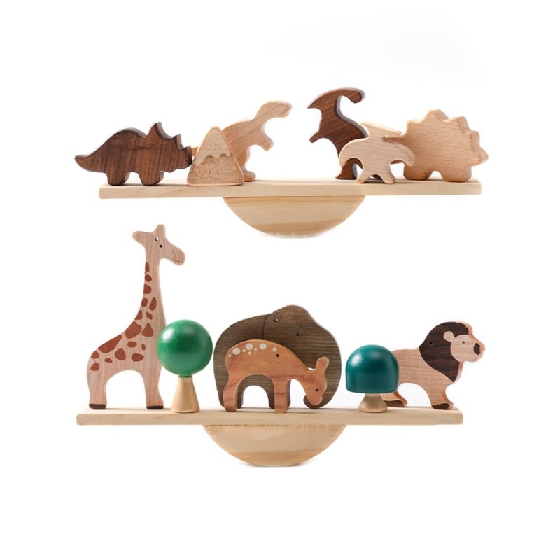 Montessori Toy Cartoon Animal Stacking Block Toy for Toddler Funny Balancing Block Desk Activity Lea