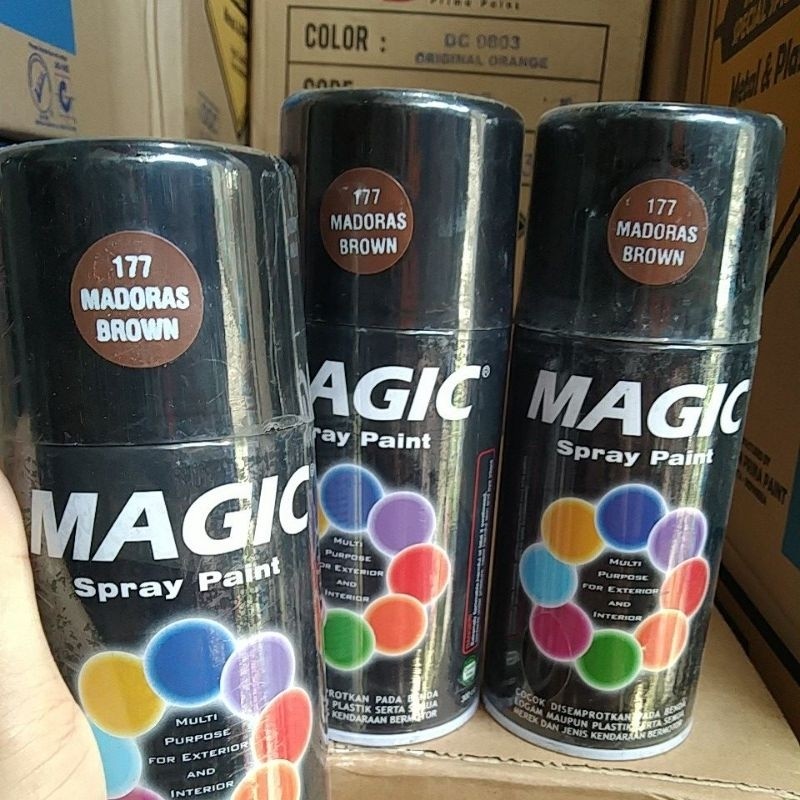 cat semprot pilok pilox magic spray paint magic madoras brown 177 300cc coklat tua coklat gelap