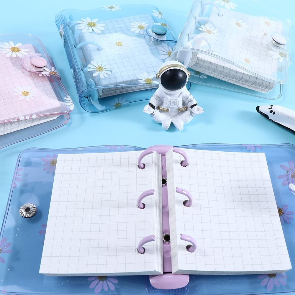 

Students School Supplies 3 Hole Mini Hand Book Journal Daisy Notebook Binder Notebook Binder Ring Loose Leaf