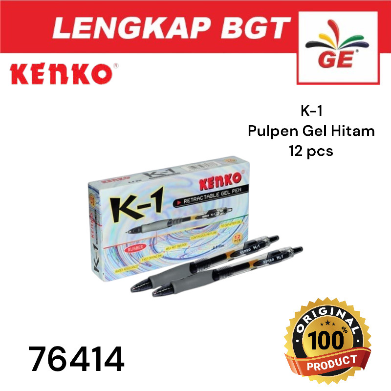 

KENKO Pulpen Gel K-1 Hitam Black 12 Pcs - 76414