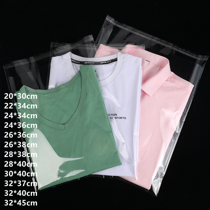 

100pcs Transparent Clothes Storage Self Adhesive Bags Accessories Gift Packaging Travel Suitcases Duvet Organizer Plastic Bag
