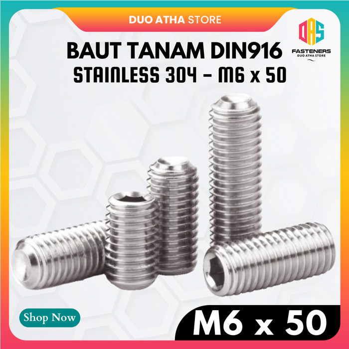 Baut Tanam L M6 x 50 / L-Set Socket M6x50 Stainless SS304
