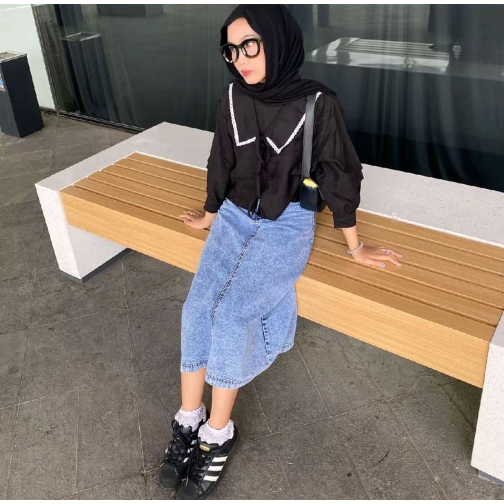 BHO - ZRX KEMEJA BLOUSE WANITA SEA / RIRI KEMEJA CROP TOP / BLOUSE KEMEJA TALI PITA DEPAN / KEMEJA C