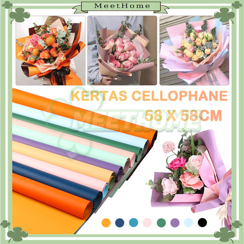 

[20 LEMBAR]Flower Wrapping Paper Dua Warna/Bicolor Cellophane/Duo Warna Kertas Bunga/Kertas Buket Bunga Bi Color