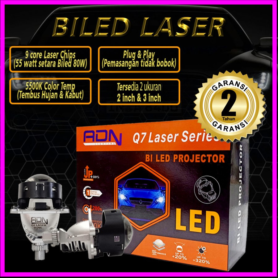 BILED Q7 Pro LASER 2.5 INCH 3 INCH  projector projie motor mobil