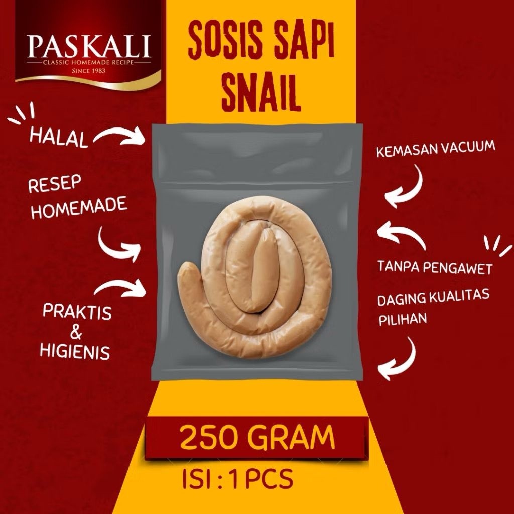 

Sosis Sapi Gulung Snail Premium Kualitas Resto 250gram