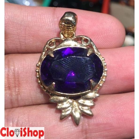 Liontin Titanium Batu  PermataKecubung Amethyst HQ