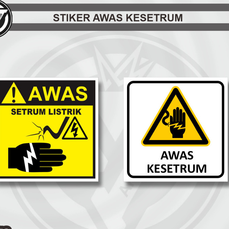 

STIKER AWAS KESETRUM, AWAS SETRUM LISTRIK Peringatan Kantor Rumah multi Stiker