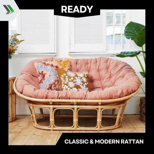 SOFA MAMASAN ROTAN ALAMI AGAM ZAKY FURNITURE TYPE 6 / DESAIN MINIMALIS ESTETIK EKSPOR