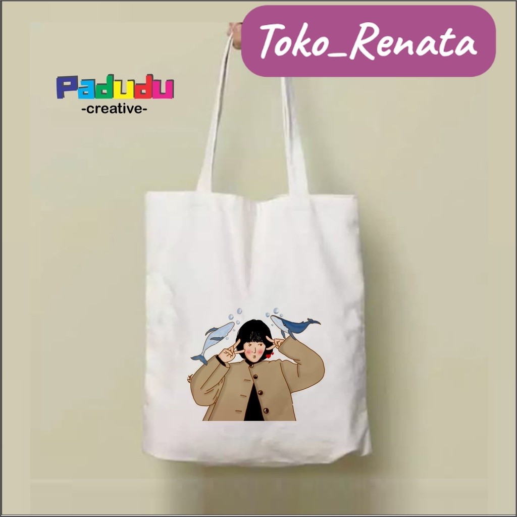 totebag Vintage Retro Park Eun Bin a.k.a Woo Young Woo Tas Wanita | Pria Aesthetic RESLETING Tas Bla