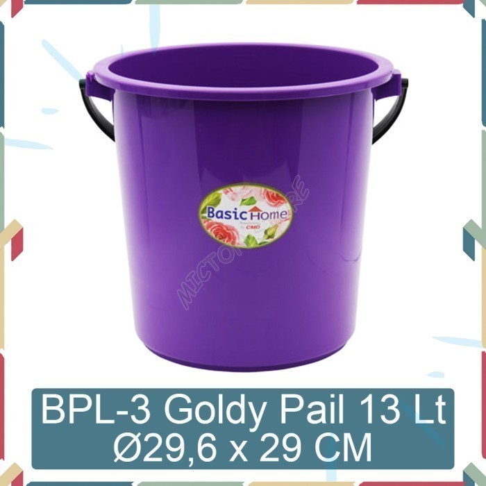 BEZTON Lion Star Basic Home BPL-3 Goldy Pail 13 Liter Ember Plastik 1 LionStar Plastik Berkualitas M