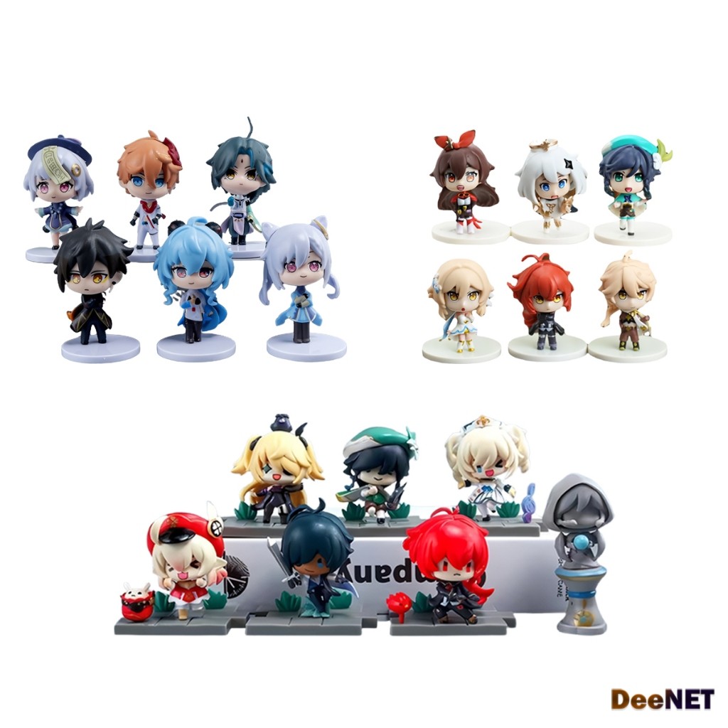 Set Action Figure Chibi Genshin Anime Chibi Karakter