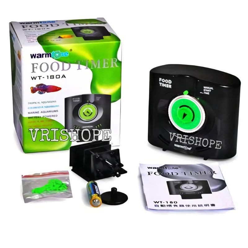 JU87Y Warmtone Food Timer WT 180 A Auto Feeder Fish Food Pemberi Pakan Ikan Otomatis