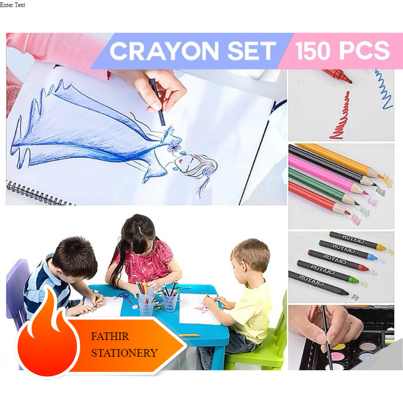 

Pensil Warna Crayon set isi 150 pcs Crayon Mewarnai (Alat Menggambar atau Mewarnai)