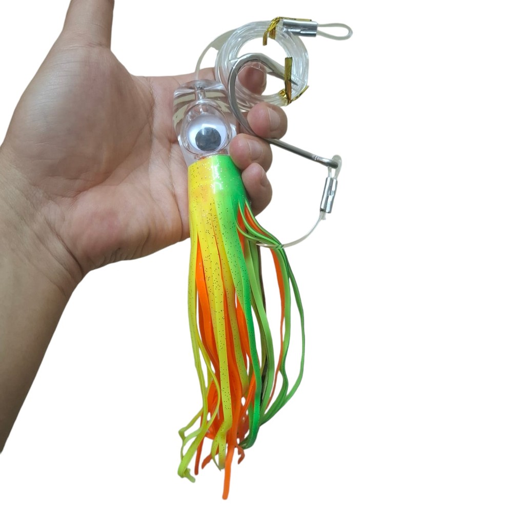 umpan trolling tuna 100 gram 22 cm resin dan silikon