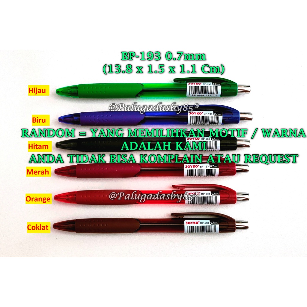 

(1 Biji) GROSIR Bolpen JOYKO BP-193 Zest 0.7 mm Ball Pen Hitam / Ball Pen Pulpen Pena Joyko BP-193