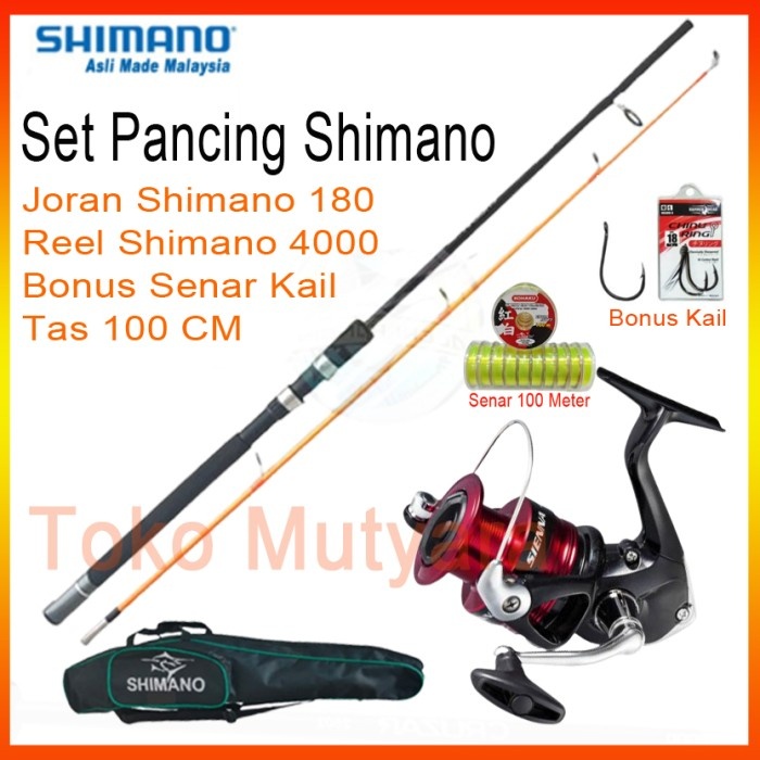 Set Pancing Shimano dan Joran 180 CM Bonus Tas Lengkap - 2500