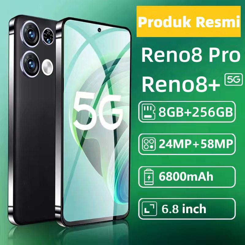 NEW！【VIP001】Ponsel otentik resmi HP OPP0 Reno8 Pro+ 6.8inch Handphone 5G HP Android 8GB+256GB Androi