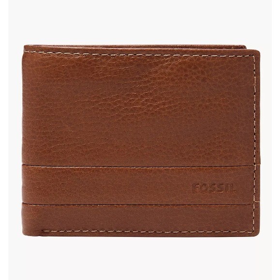 Fossil Lufkin Passcase Brown Leather Dompet Pria - SML1394-210